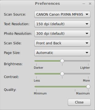 simple scan preferences