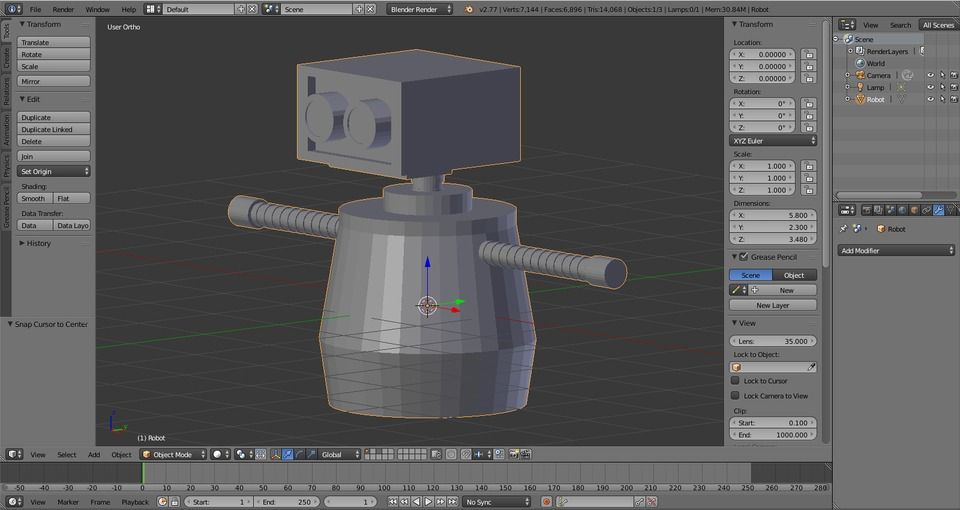 Beginner Blender Tutorial: How to Model and Animate a Robot